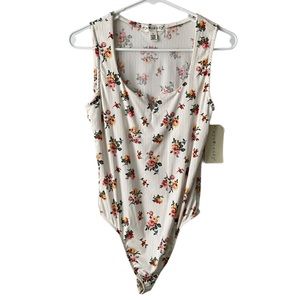 Eye Candy Floral Print Tank Bodysuit Large